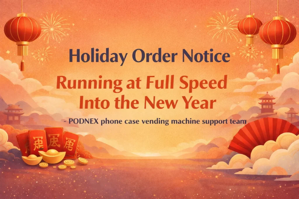 Phone Case Vending Machine Order Notice